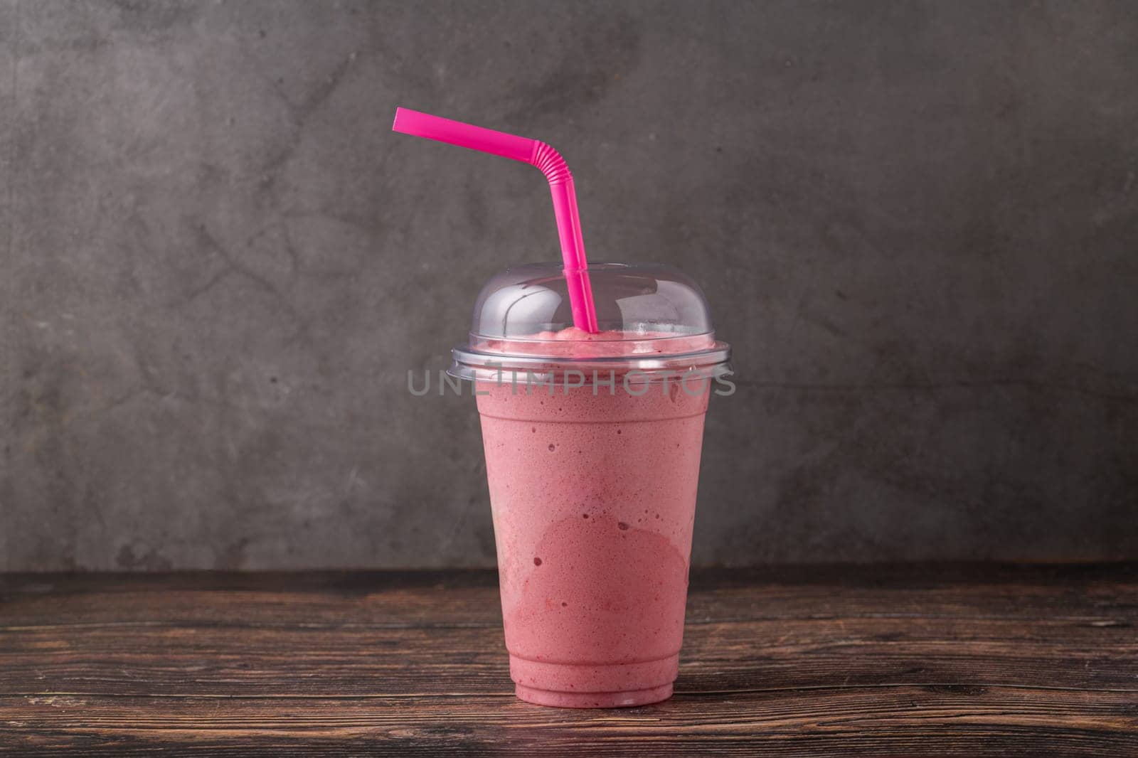 Strawberry smoothie or milkshake, healthy food for breakfast and snack