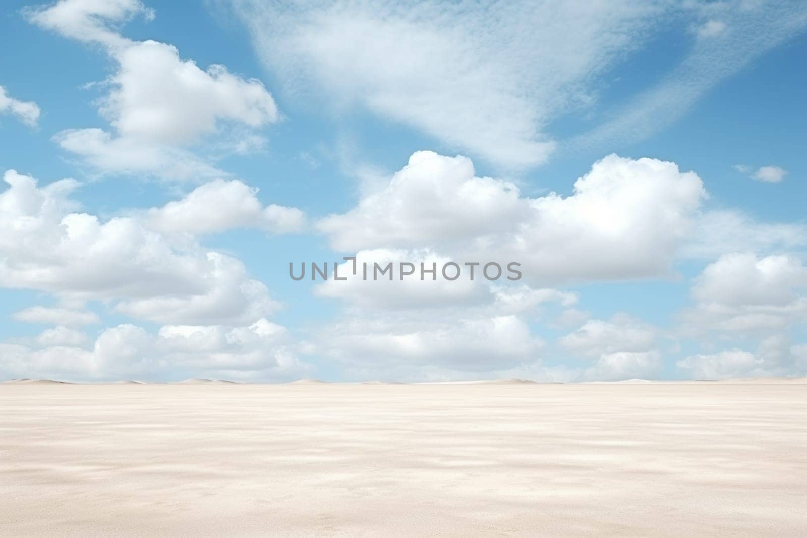 sand dunes blue sky and fluffy clouds. High quality photo