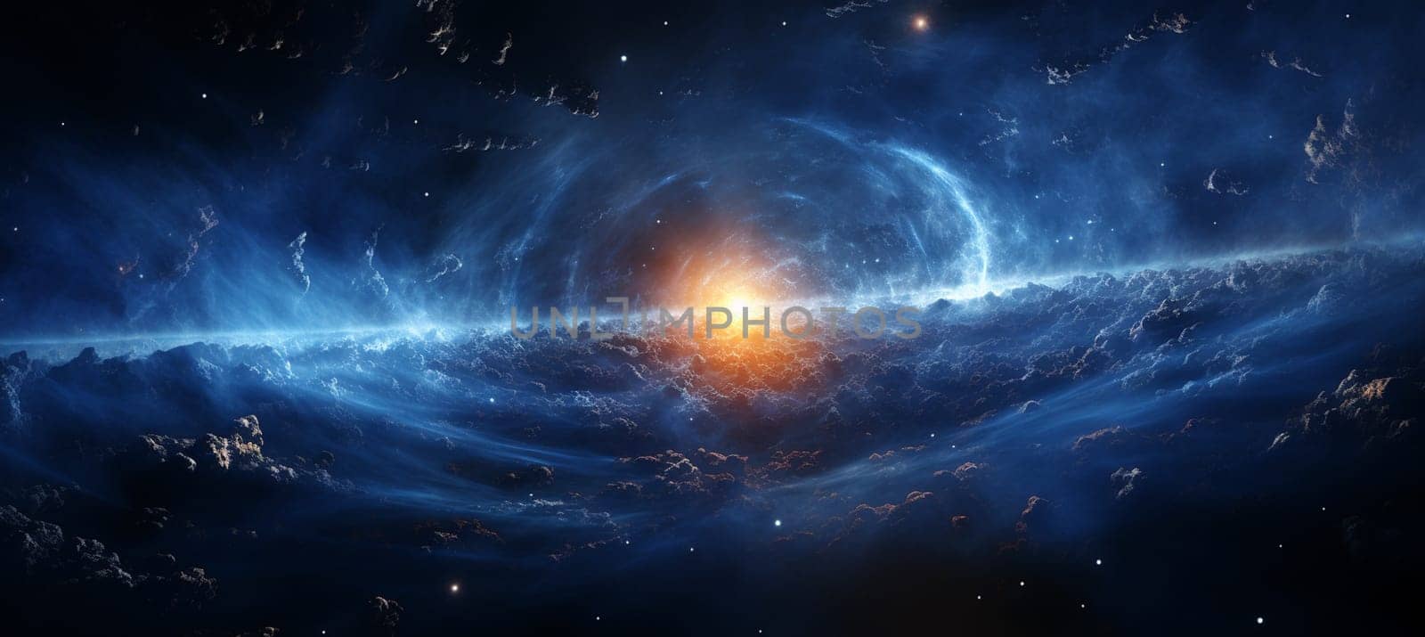 Abstract lens flare space or time travel concept background by Andelov13