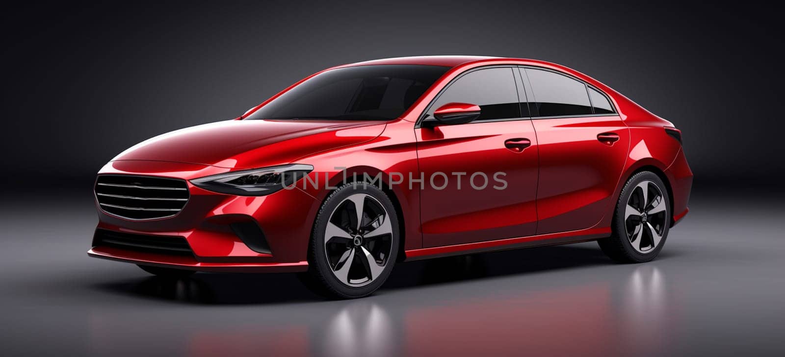 Red hatchback car - 3D render by Andelov13