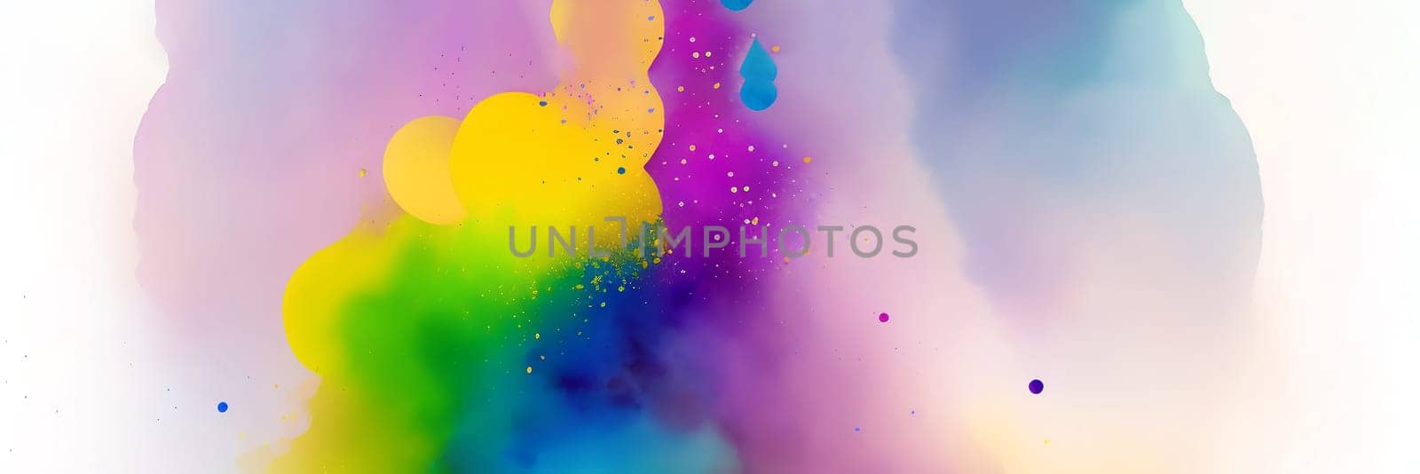 Abstract watercolor background in rainbow colors. Generative AI. by Annu1tochka