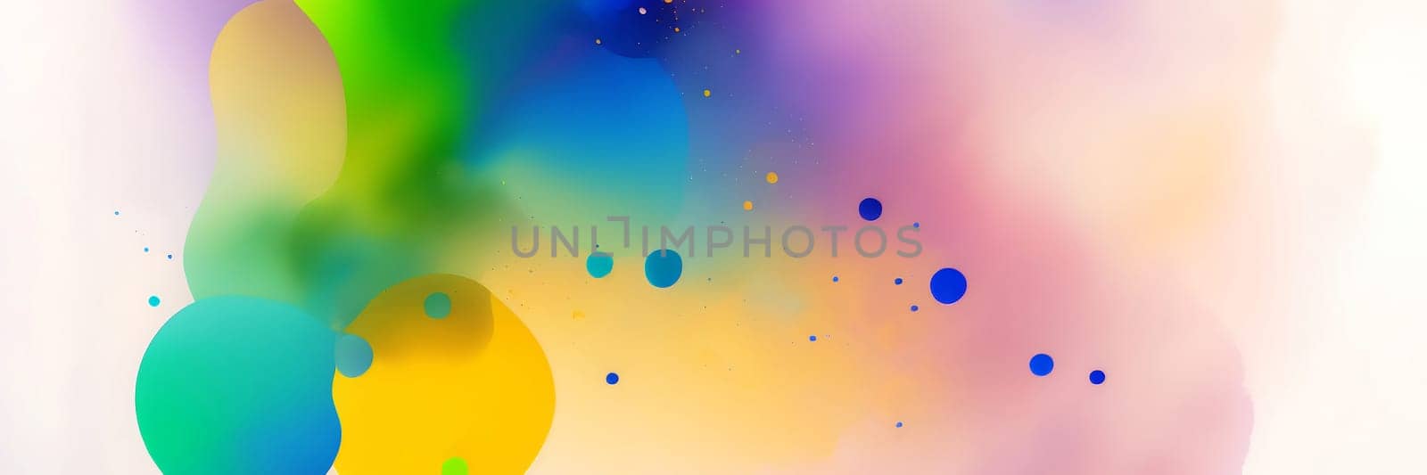 Abstract watercolor background in rainbow colors. Generative AI. by Annu1tochka