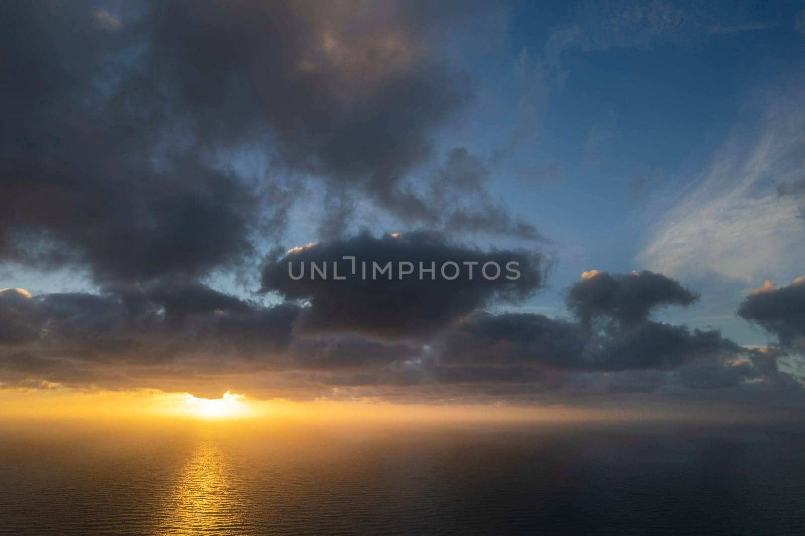 Aerial view of a sunset over the Mediterranean sea  by fotografiche.eu