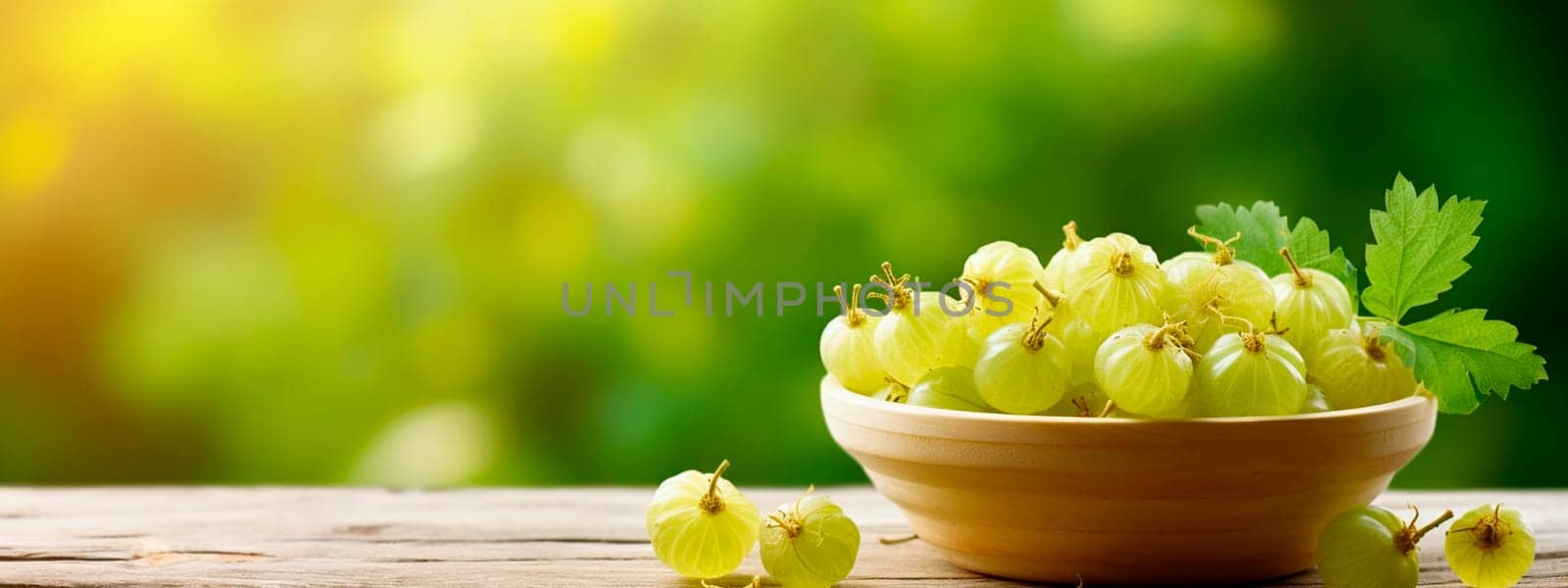 Gooseberry harvest in a bowl. Selective focus. Food.