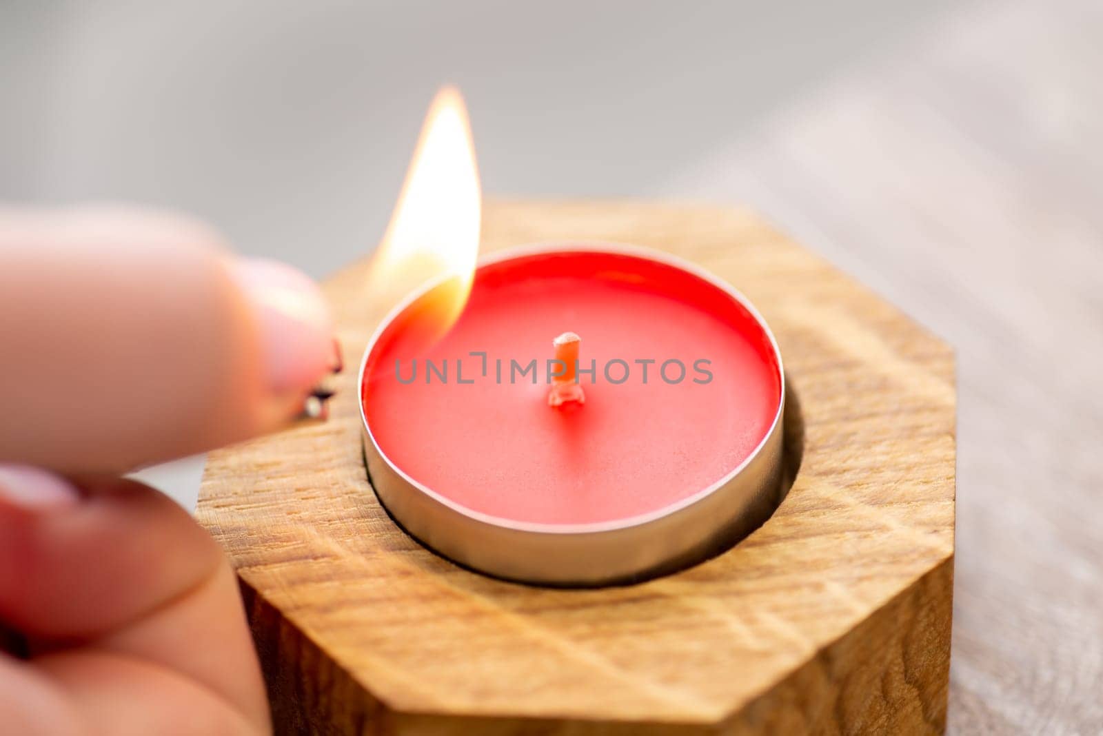 Candle is set on fire, pleasant fragrance, aromatherapy, cozy at home