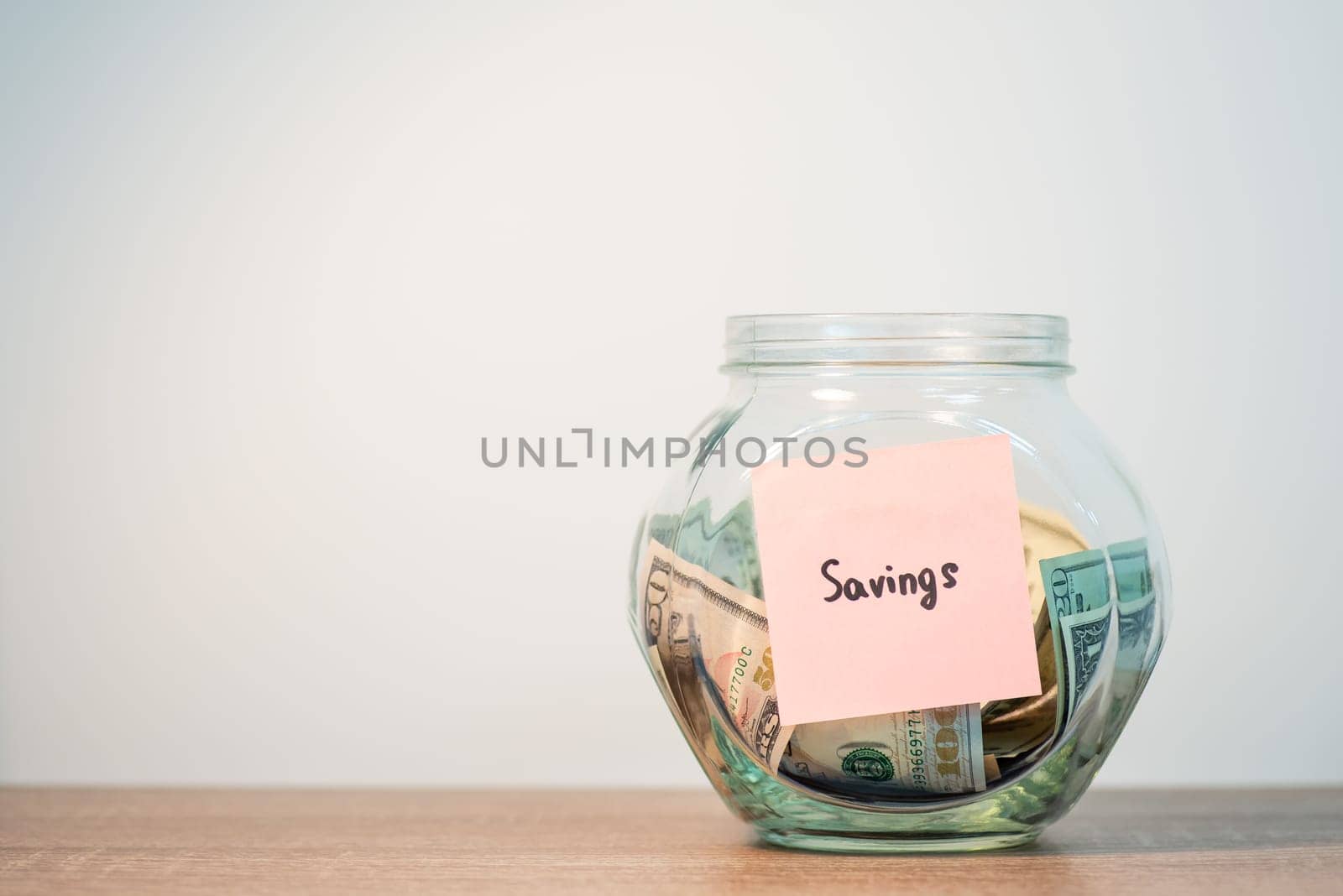 Concept of savings, cash, family economy and investment
