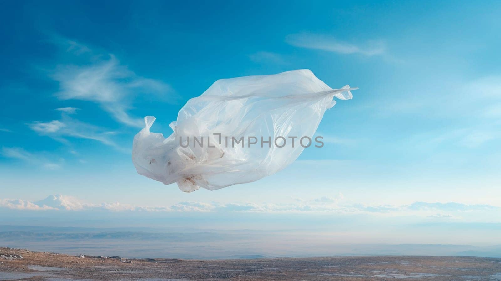 A plastic bag flies. Selective focus. by yanadjana