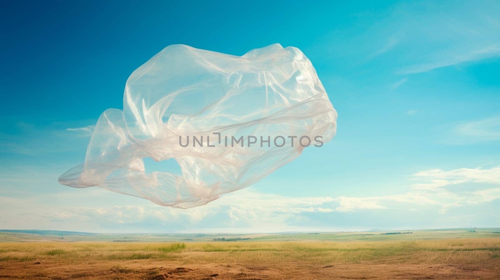 A plastic bag flies. Selective focus. by yanadjana