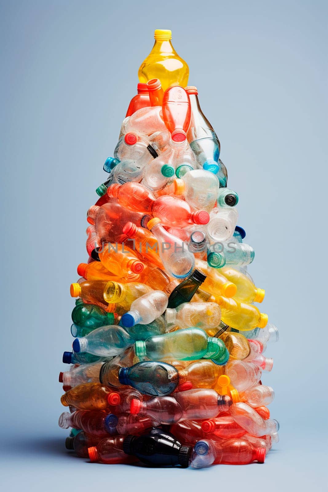 A pile of plastic bottles. Selective focus. color.