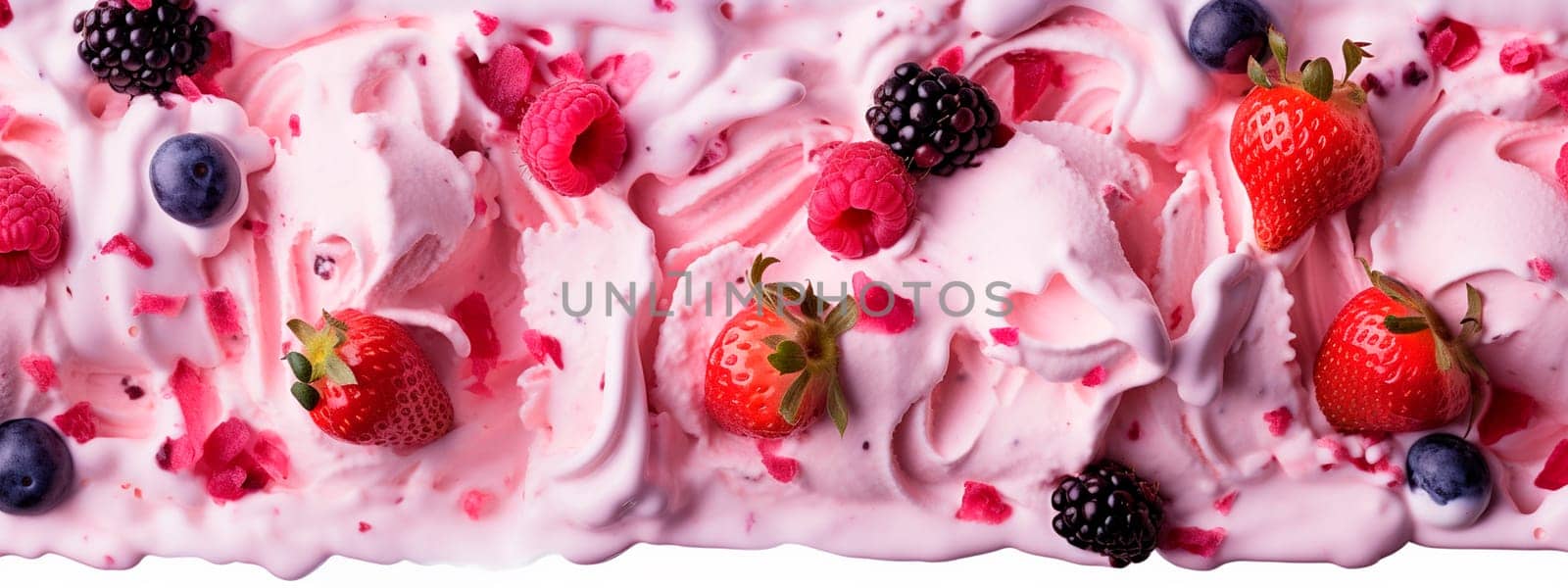 texture of ice cream with berries. Selective focus. food.