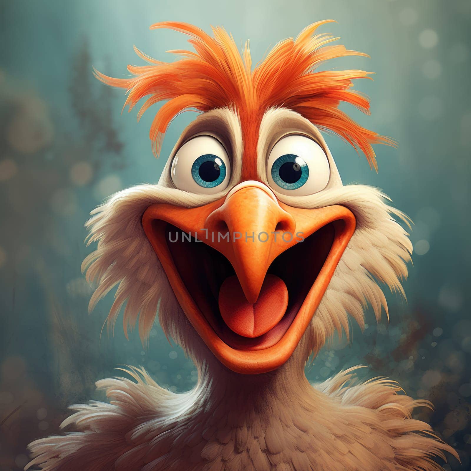 Portrait of a happy smiling chicken