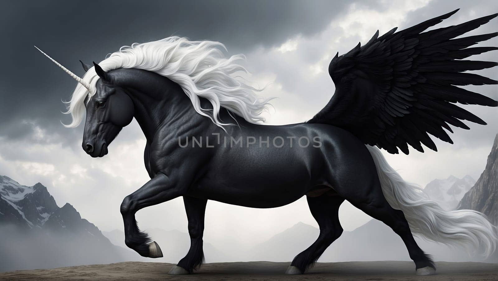 Fairytale black unicorn by applesstock