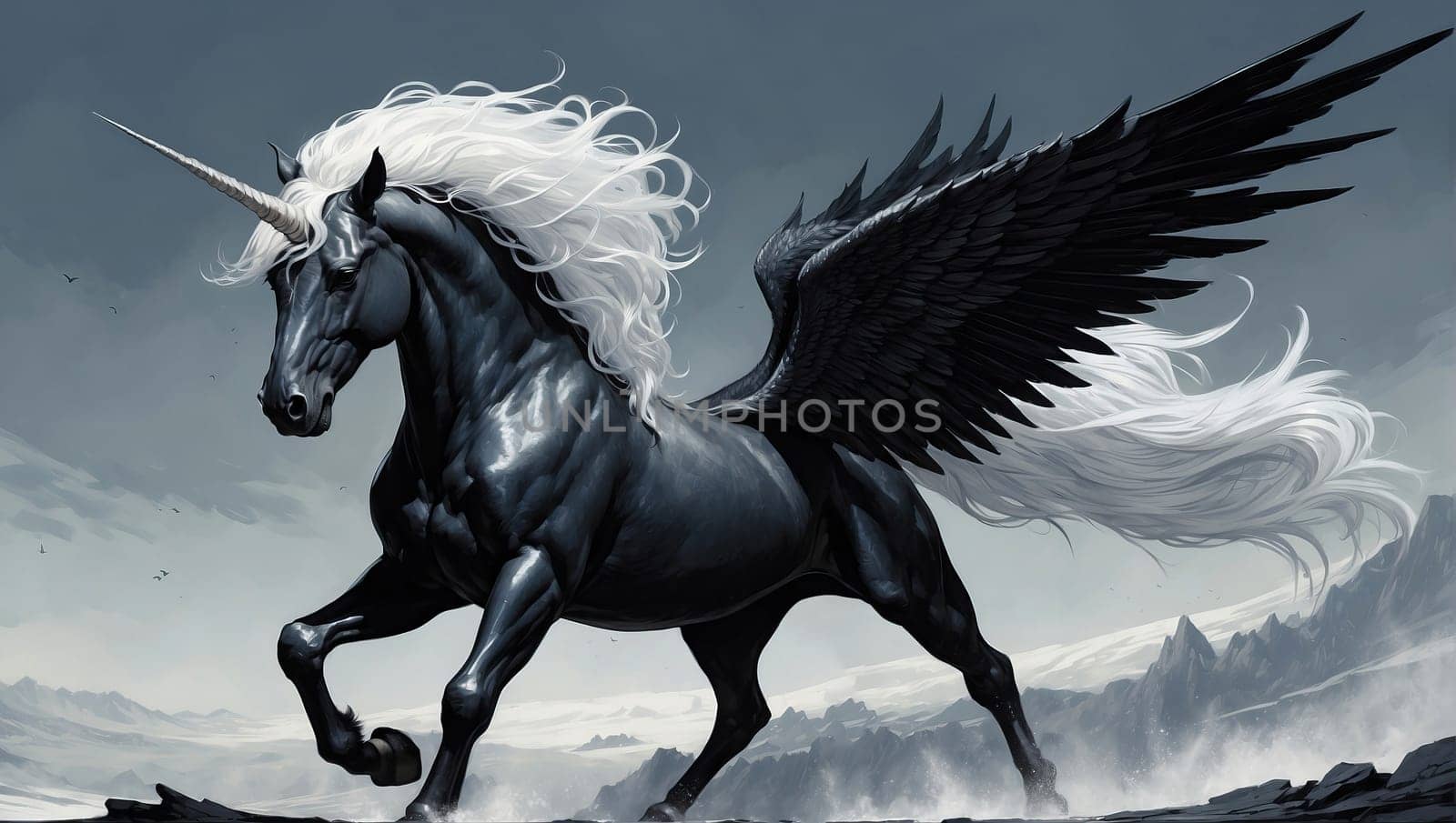 Fairytale black unicorn by applesstock