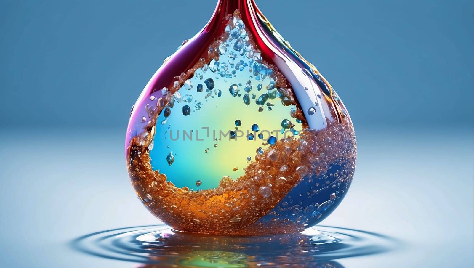 Colored water molecule by applesstock