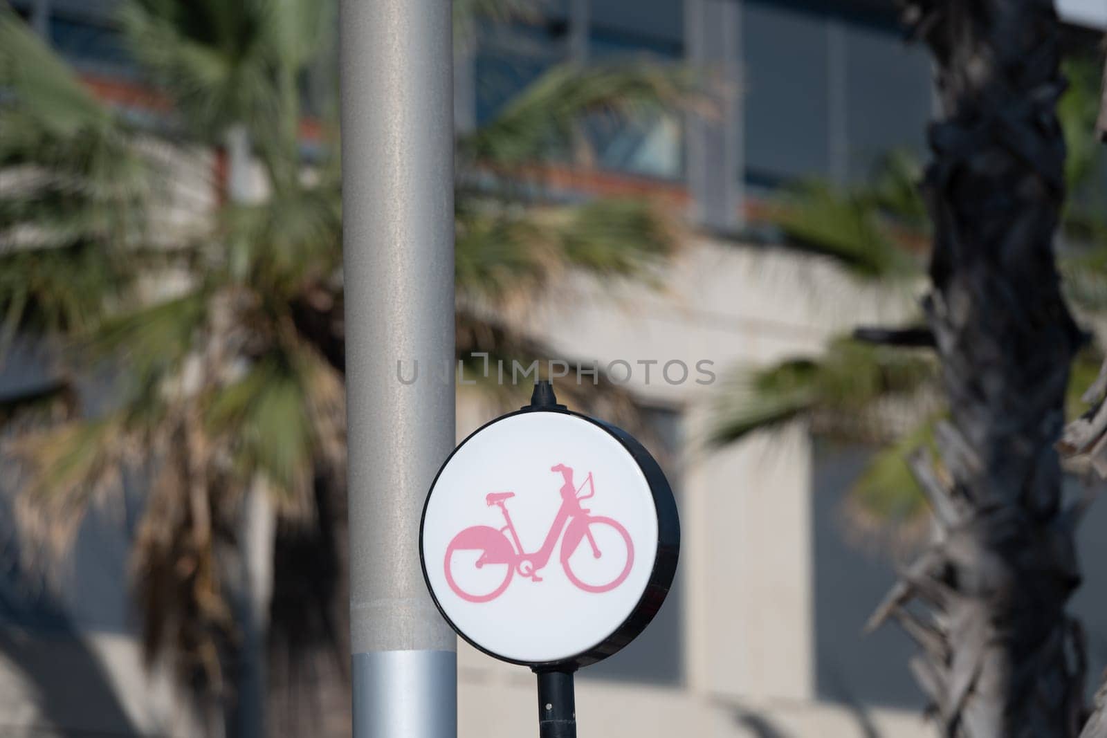 Barcelona, Spain: November 19, 2023: Public Bicycle Service in Barcelona on the beach of La Barceloneta in the capital of Catalonia in Spain in 2023.