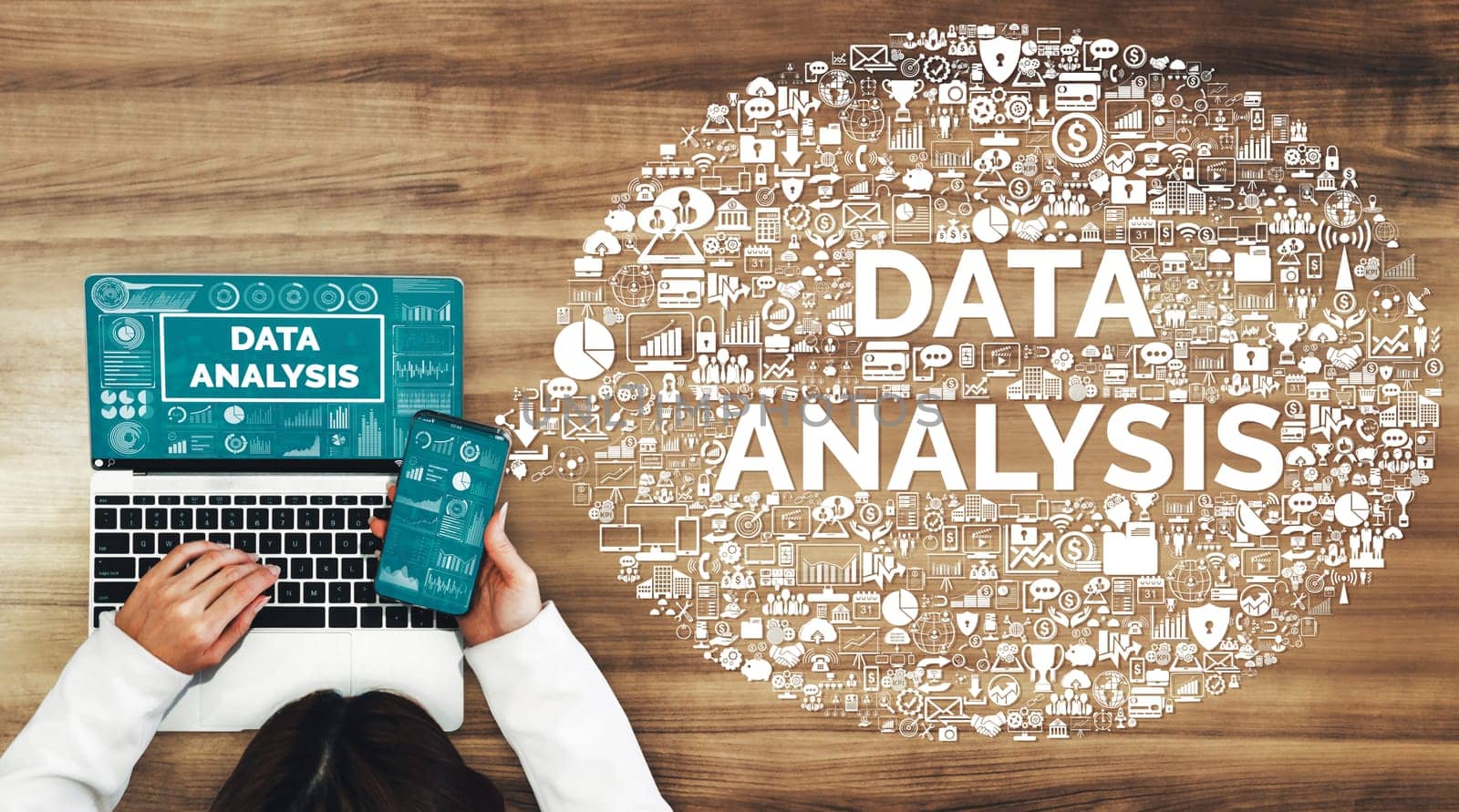 Data Analysis for Business and Finance Concept. interface showing future computer technology of profit analytic, online marketing research and information report for digital business strategy. uds