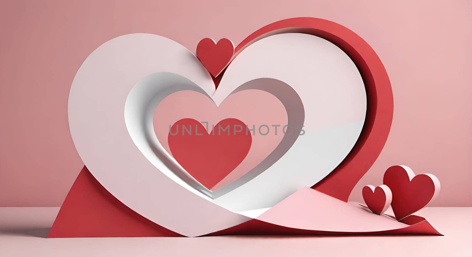 Valentine's day greeting card with hearts and place for your text. by yilmazsavaskandag