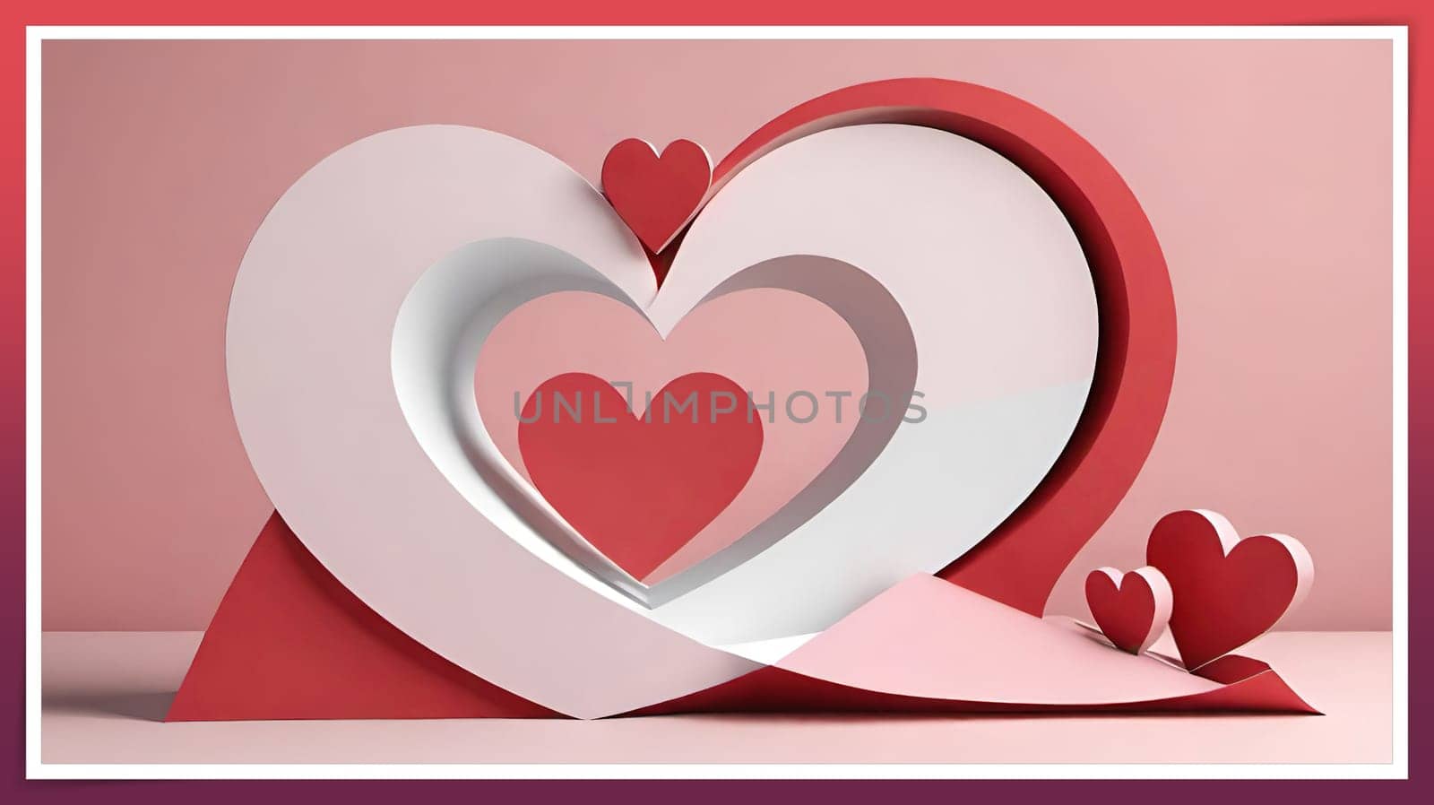 Valentine's day greeting card with hearts and place for your text. by yilmazsavaskandag