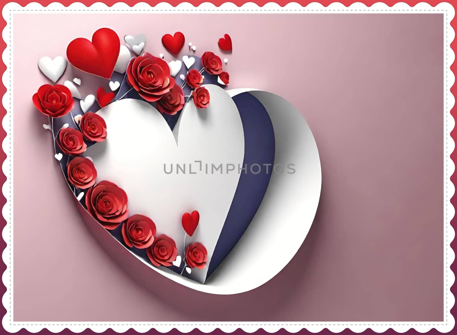 Valentine's day greeting card with hearts and place for your text. by yilmazsavaskandag