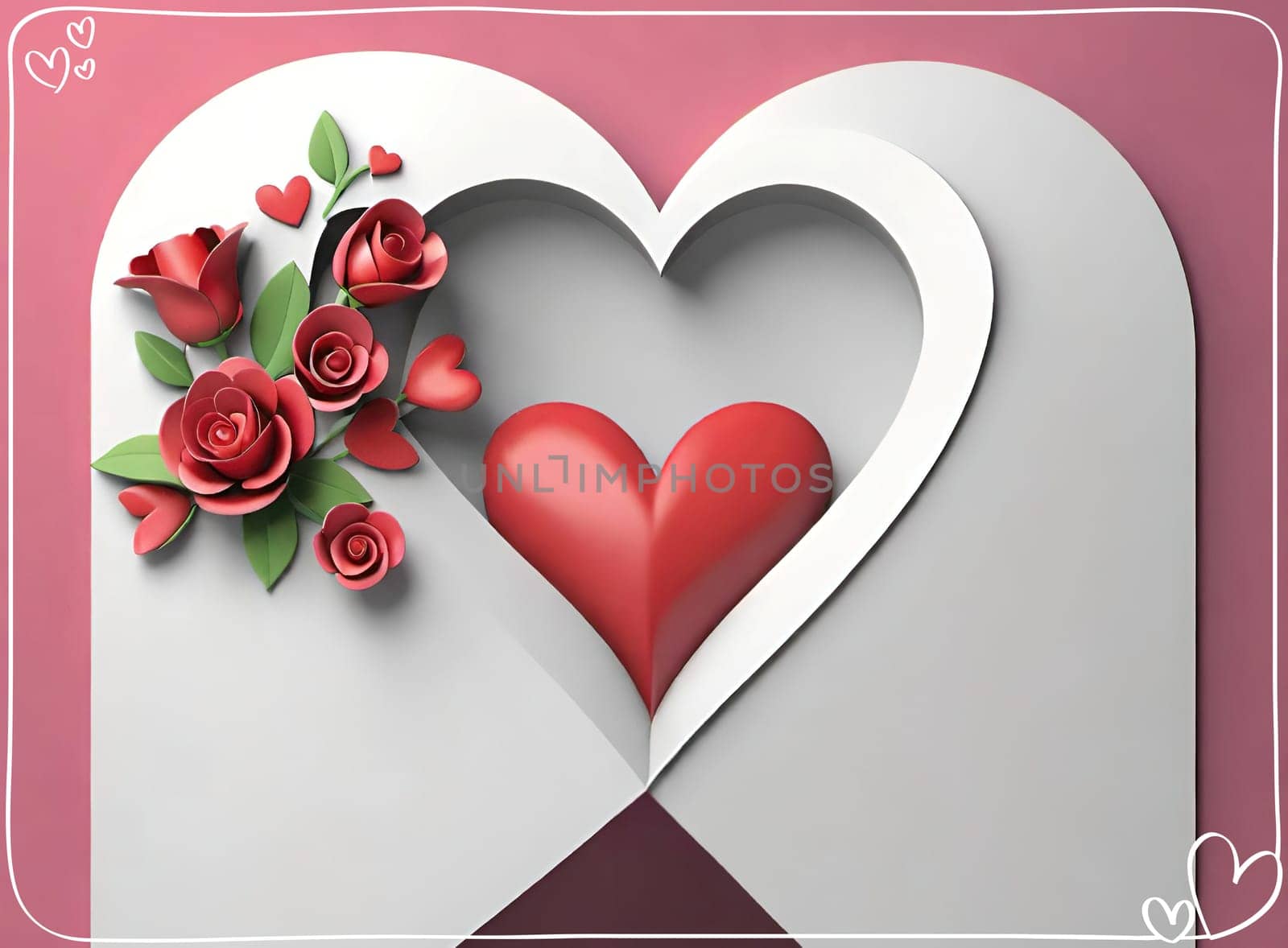 Valentine's day greeting card with hearts and place for your text. by yilmazsavaskandag