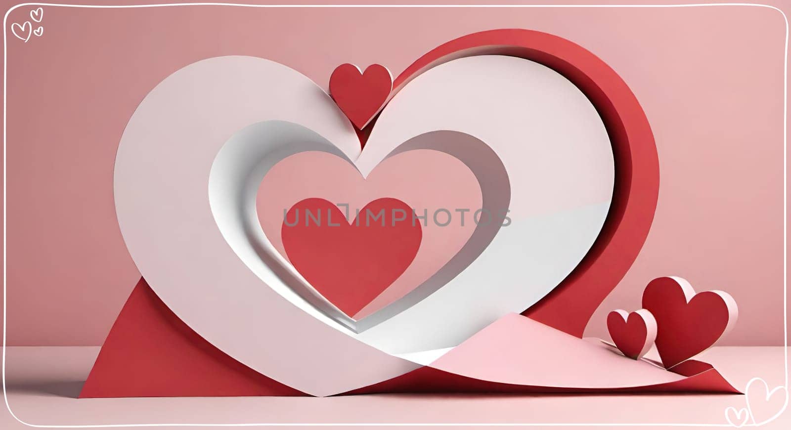 Valentine's day greeting card with hearts and place for your text.Valentine's day card with heart on background. Vector illustration.Valentine's day card with red heart. 3d rendering.Valentine's day greeting card with red heart on abstract background.Illustration of a valentine card with a red heart on it.