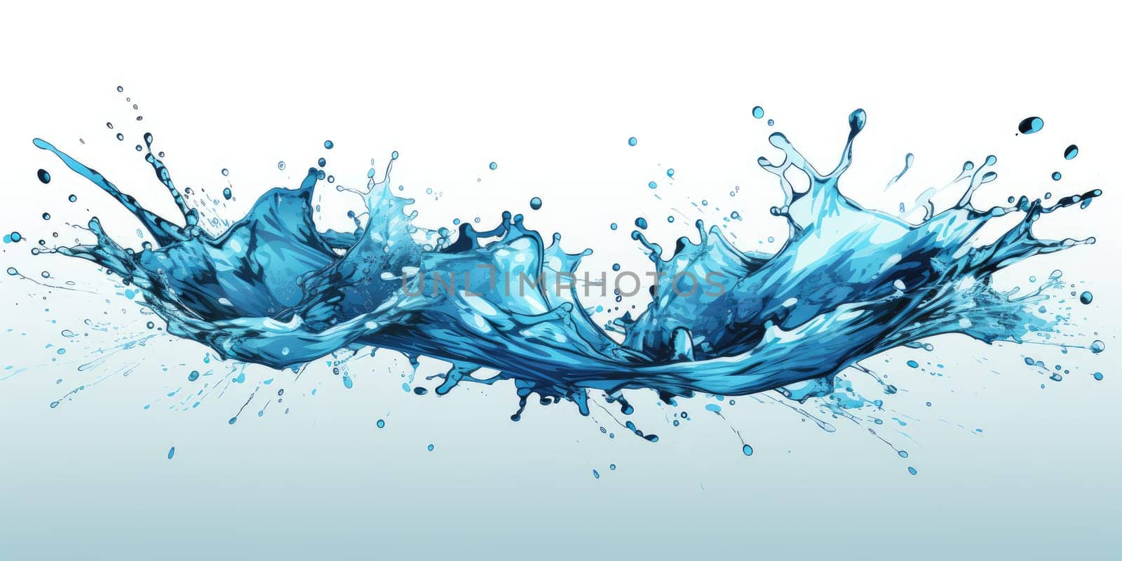 Water splash illustration isolated on the white background by Kadula