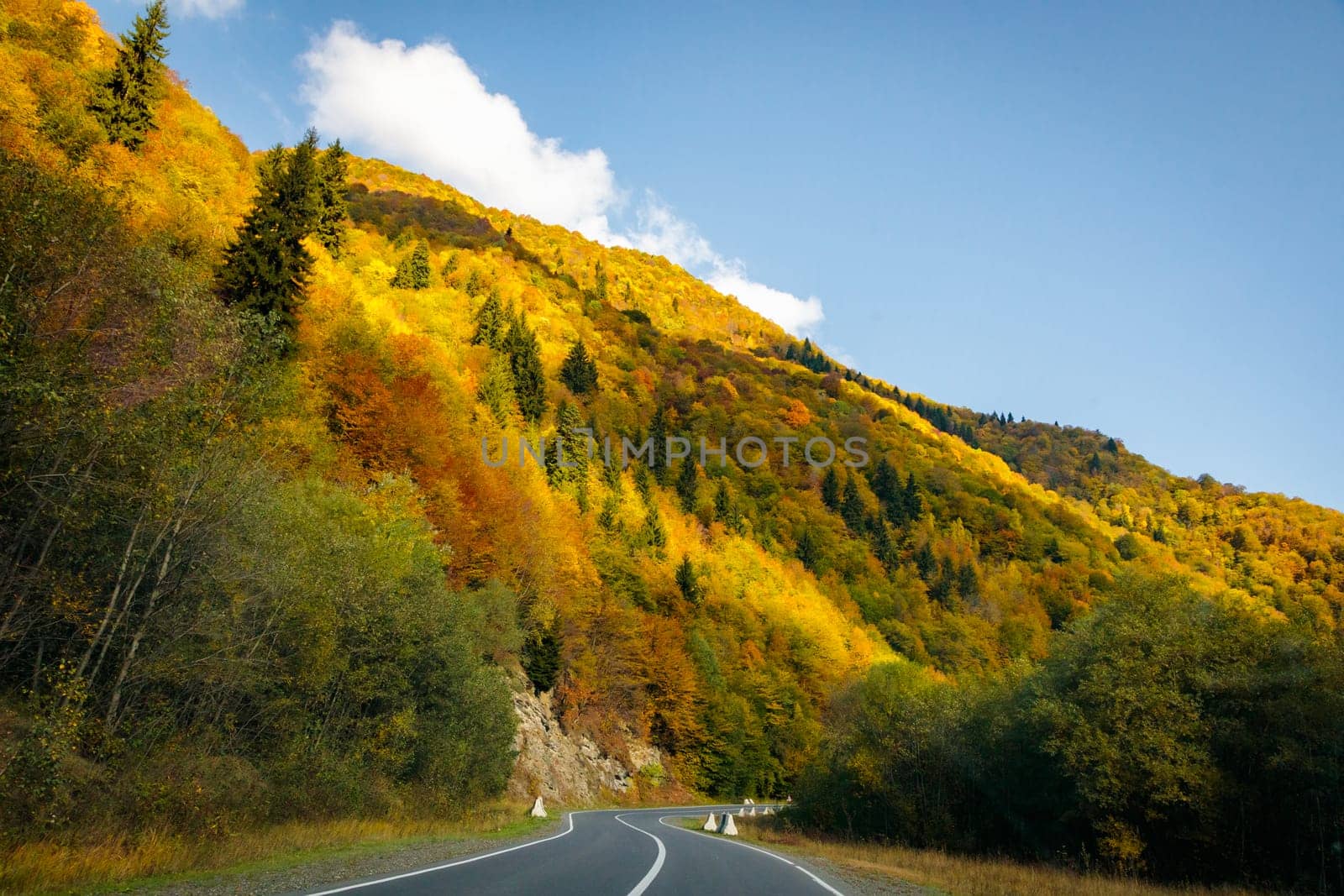 The colorful autumn mountains of Ossetia in all their glory