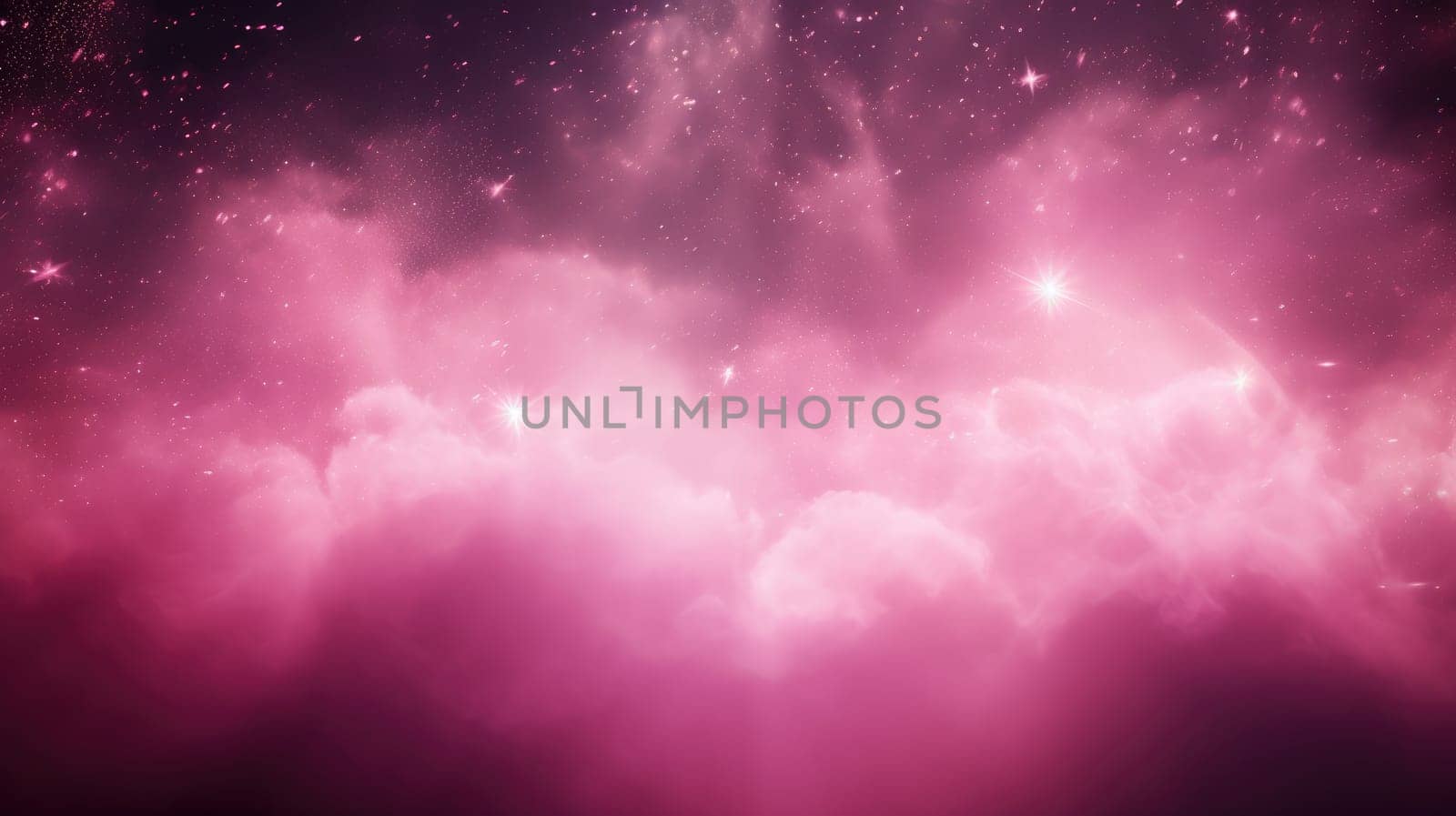 Pink spotlights through smoke and gold sparkles. Abstract background by natali_brill