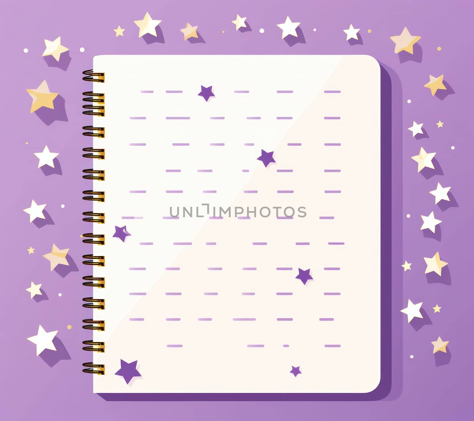 Blank Notebook on White Background with Stylish Design Card - A Clean and Happy Space for Messages and Notes by Vichizh