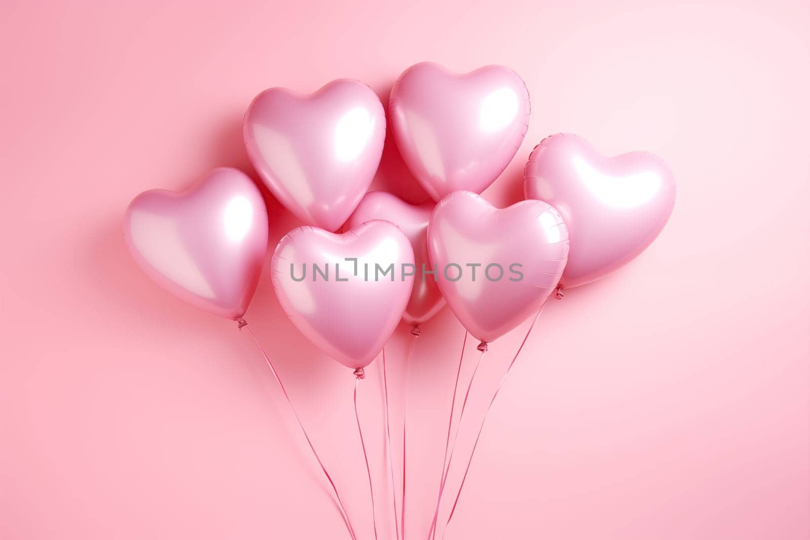 Pink Heart Balloons on a Soft Pink Background by dimol