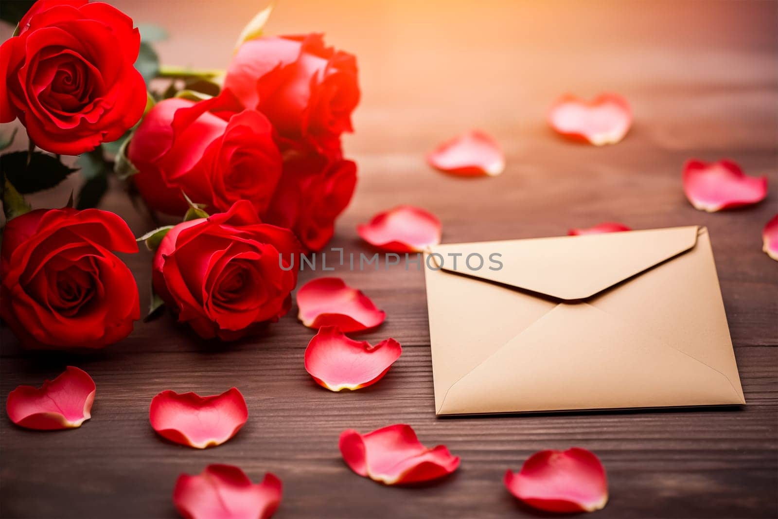 Romantic Valentine’s Day Roses and Love Letter by dimol
