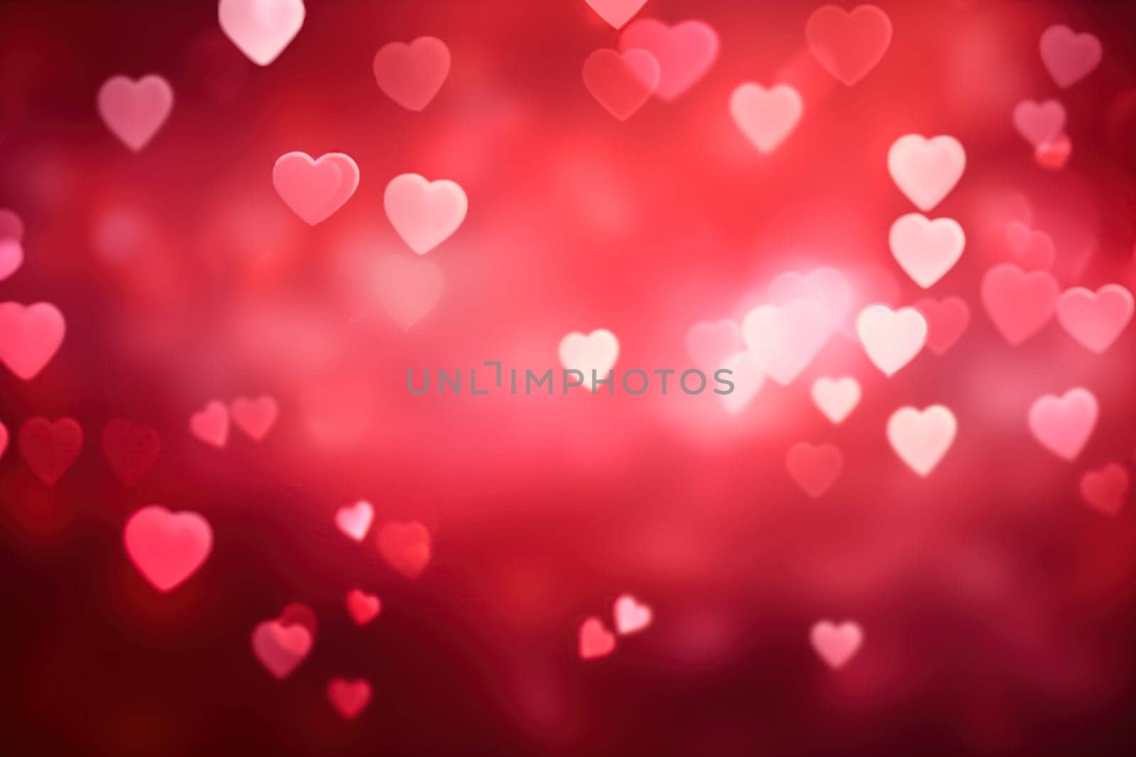 A romantic and dreamy background featuring heart-shaped bokeh lights, perfect for Valentine’s Day or love-themed designs