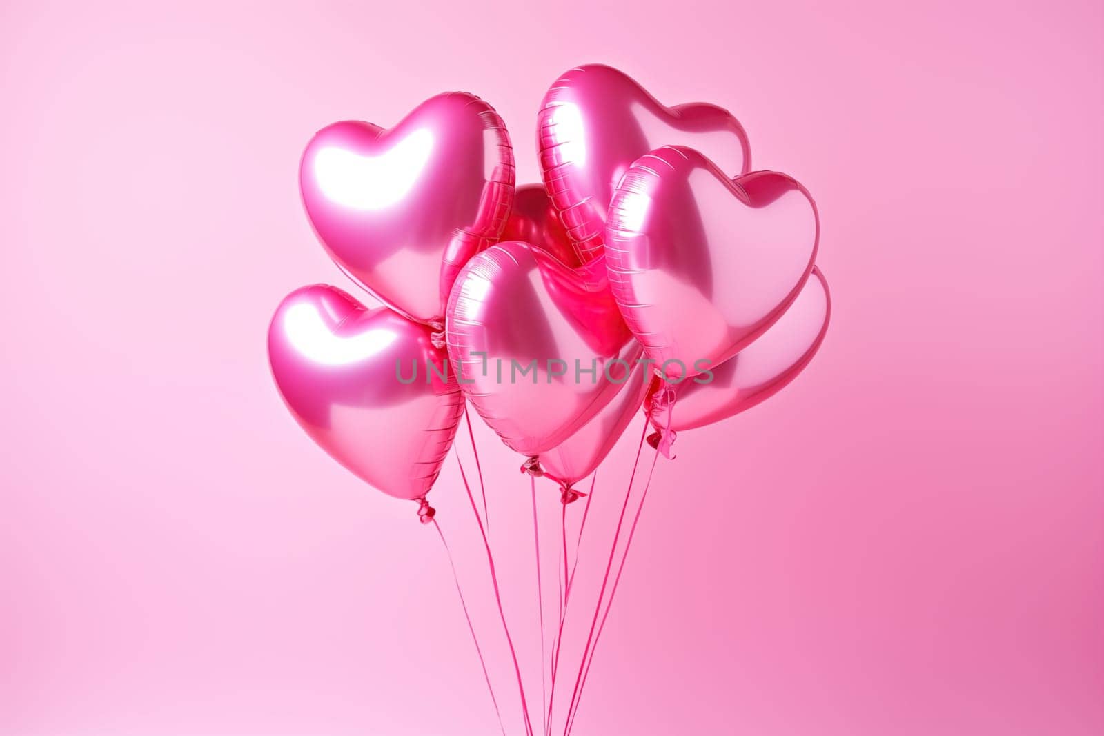 Pink Heart Balloons on a Soft Pink Background by dimol