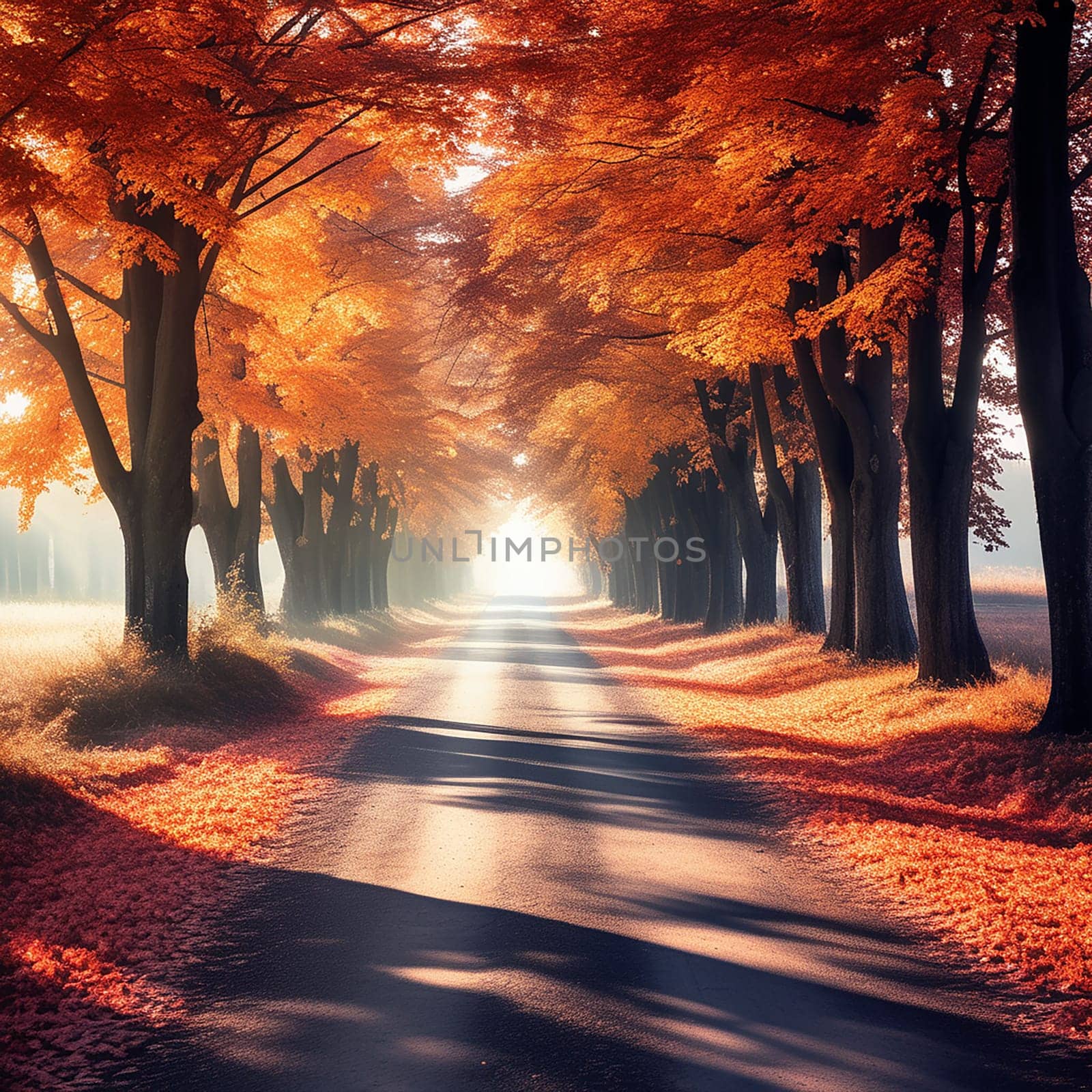 Journey through a Real Trees Tunnel with Beautiful Autumnal Colors