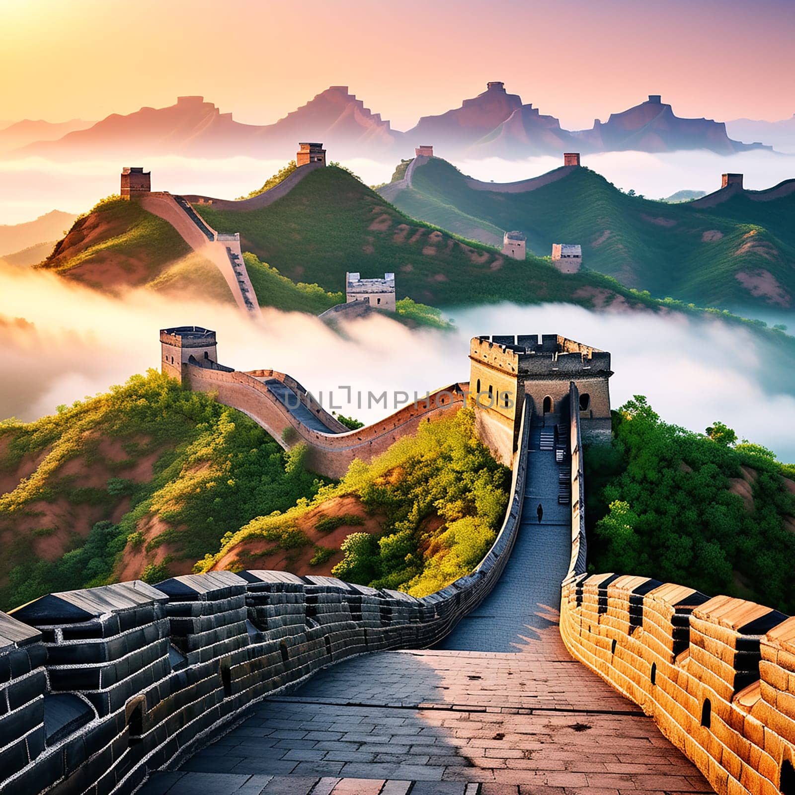 Great Wall of China at the Jinshanling Section by Petrichor