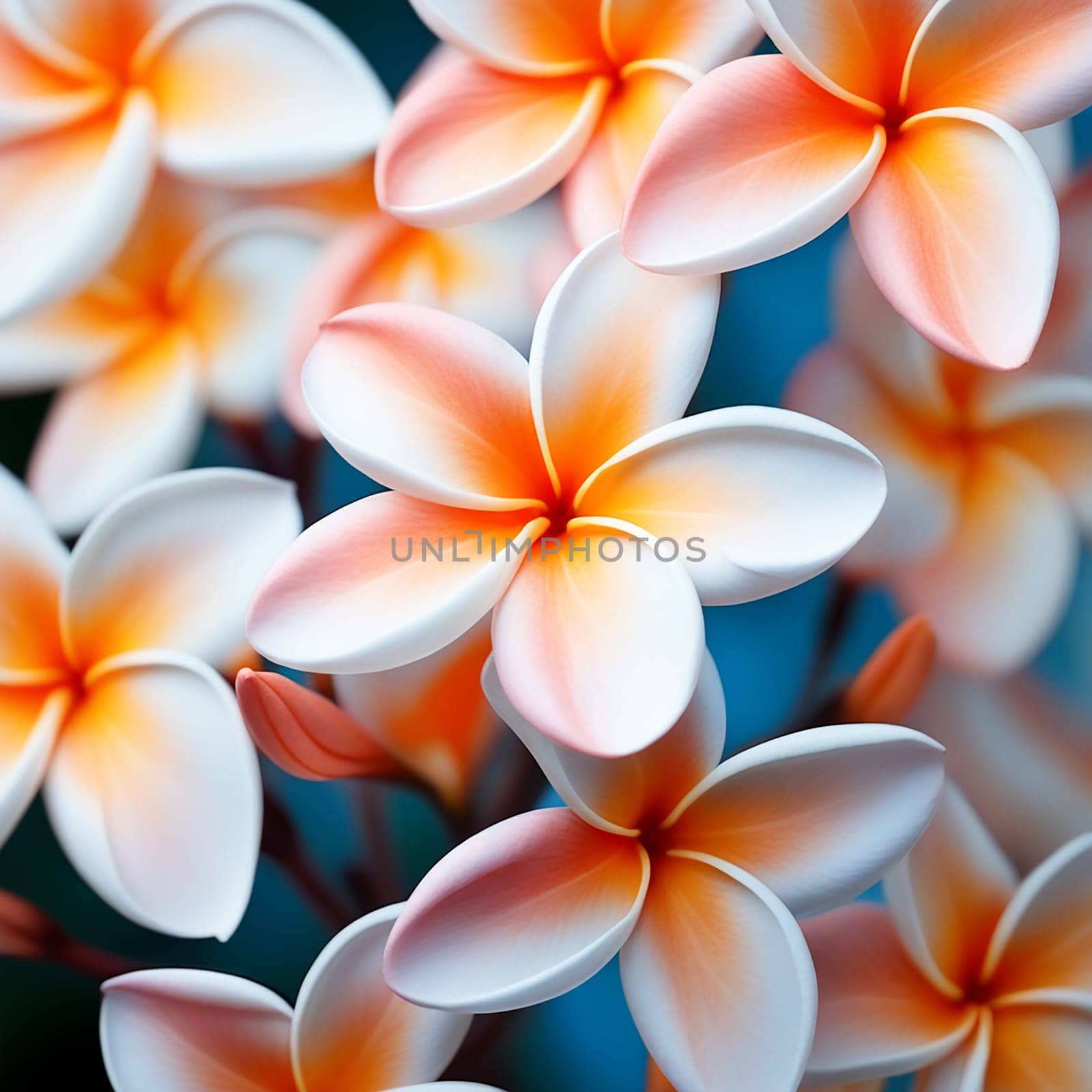 Soft Orange Flower Background of Plumeria Frangipani