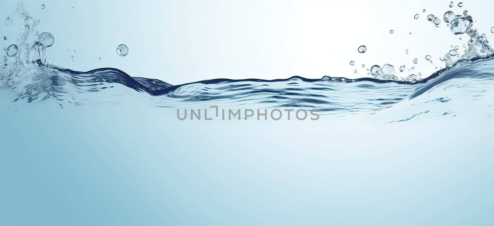 Splash of water wave, blue. Abstract banner background water waves. Abstract nature concept banner for beauty spa, drinking water advertising. Use for abstract, wallpaper, poster. Copy Space