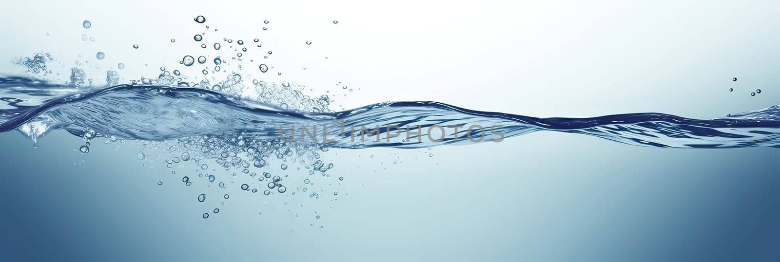 Splash of water wave, blue. Abstract banner background water waves. Abstract nature concept banner for beauty spa, drinking water advertising. Use for abstract, wallpaper, poster. Copy Space