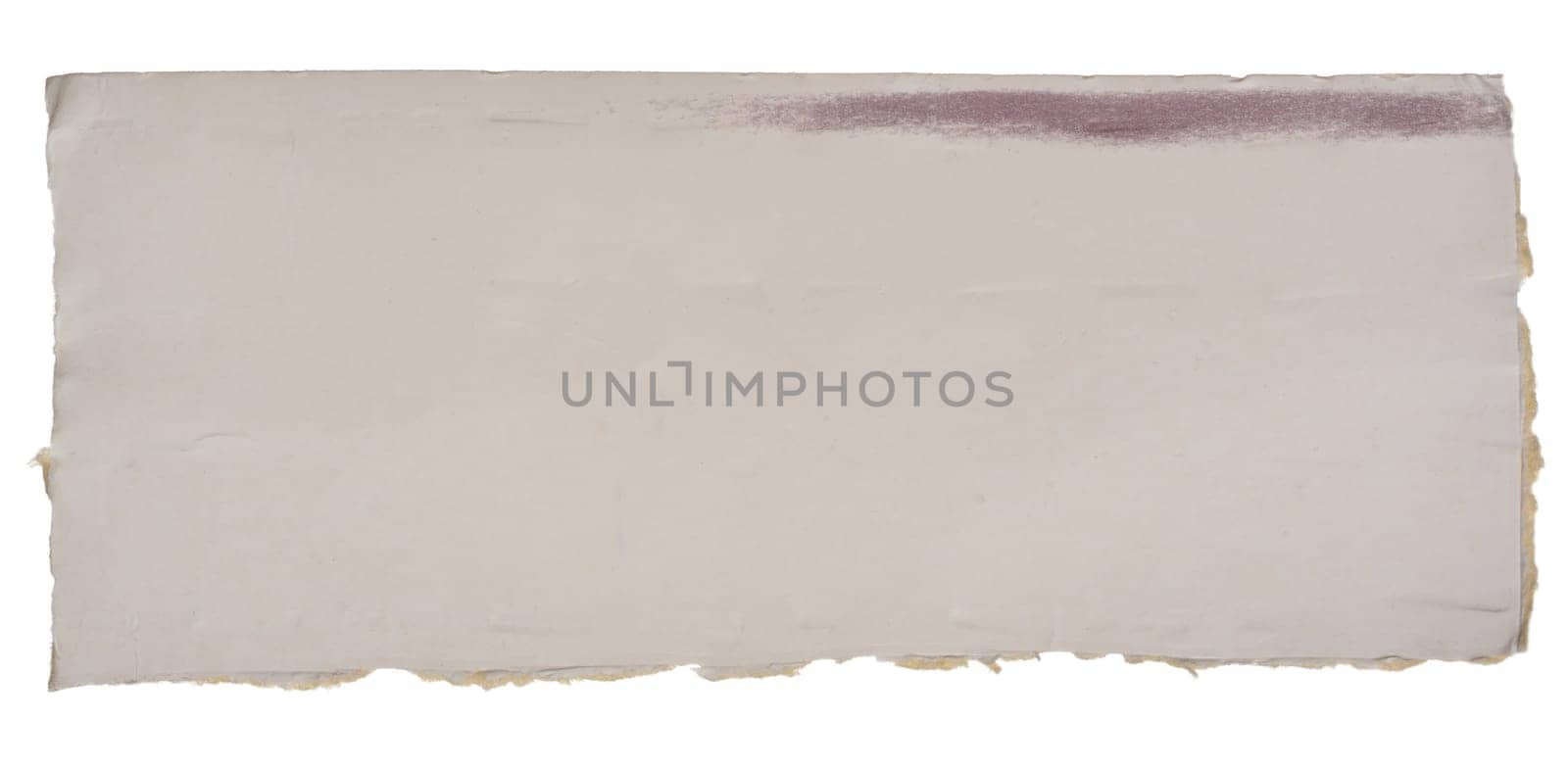 Torn piece of white cardboard on isolated background by ndanko