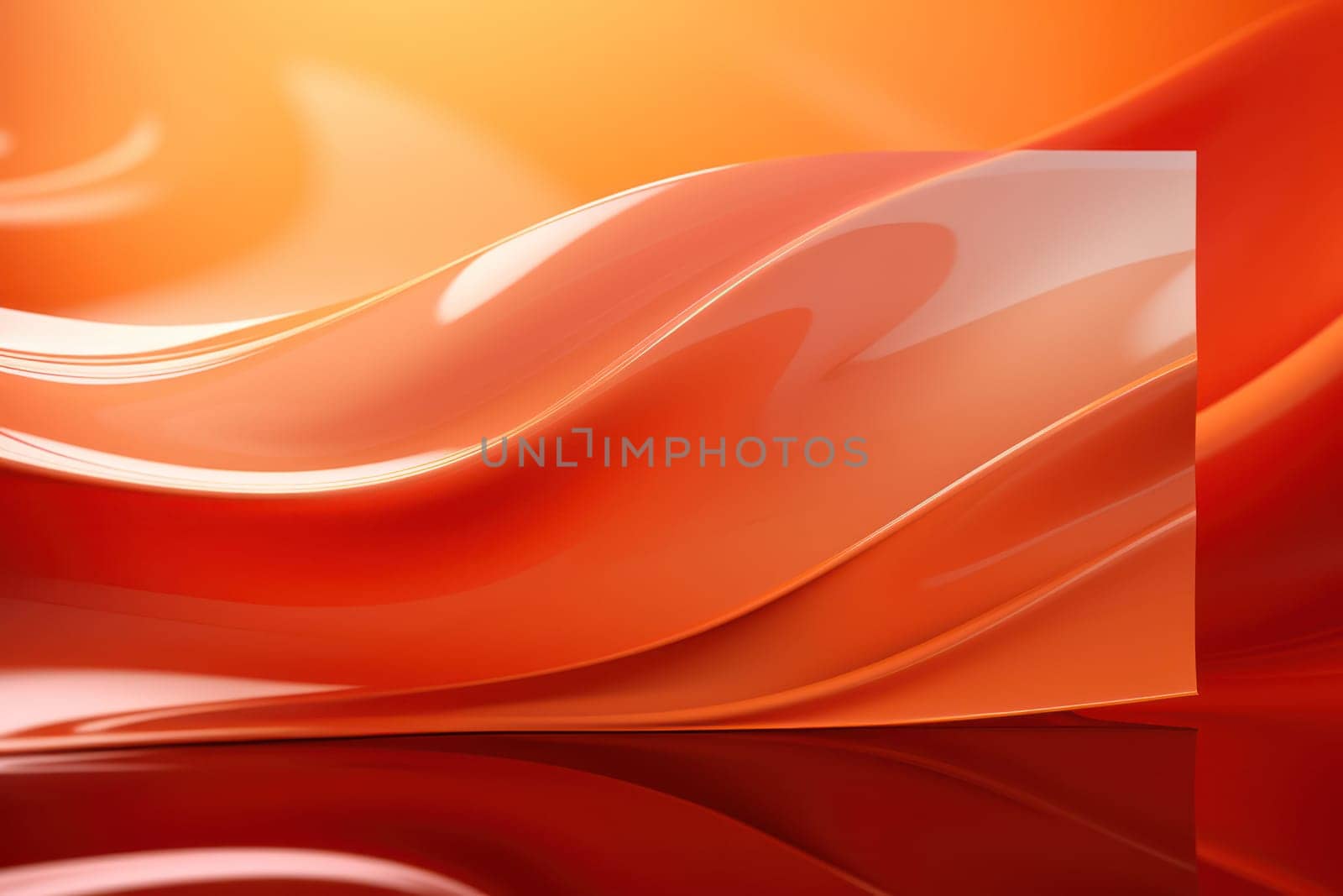 Shiny Wave of Liquid Light: Abstract Background Design with Orange and Yellow Gradient Curve.