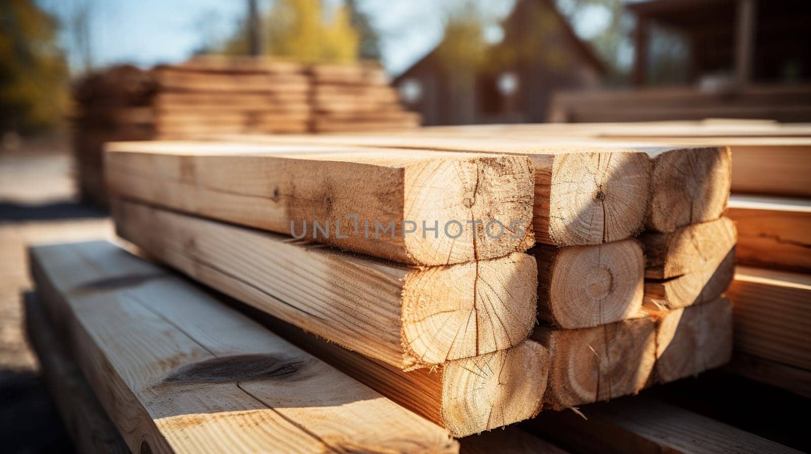 stack of wood for construction works,pile of wooden logs as background. High quality photo