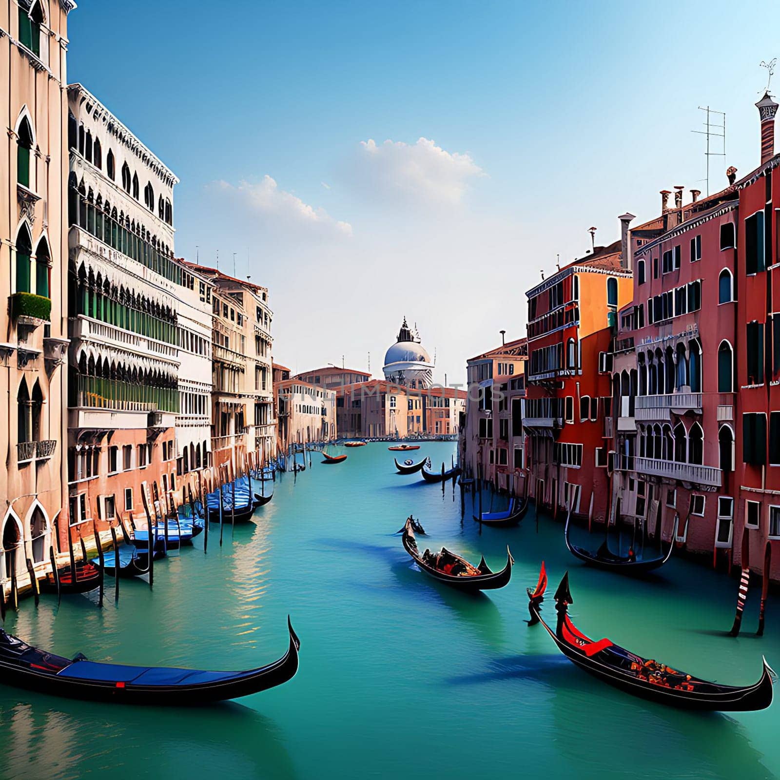 Venetian Splendor: Gondolas Gliding on the Grand Canal by Vailatese46