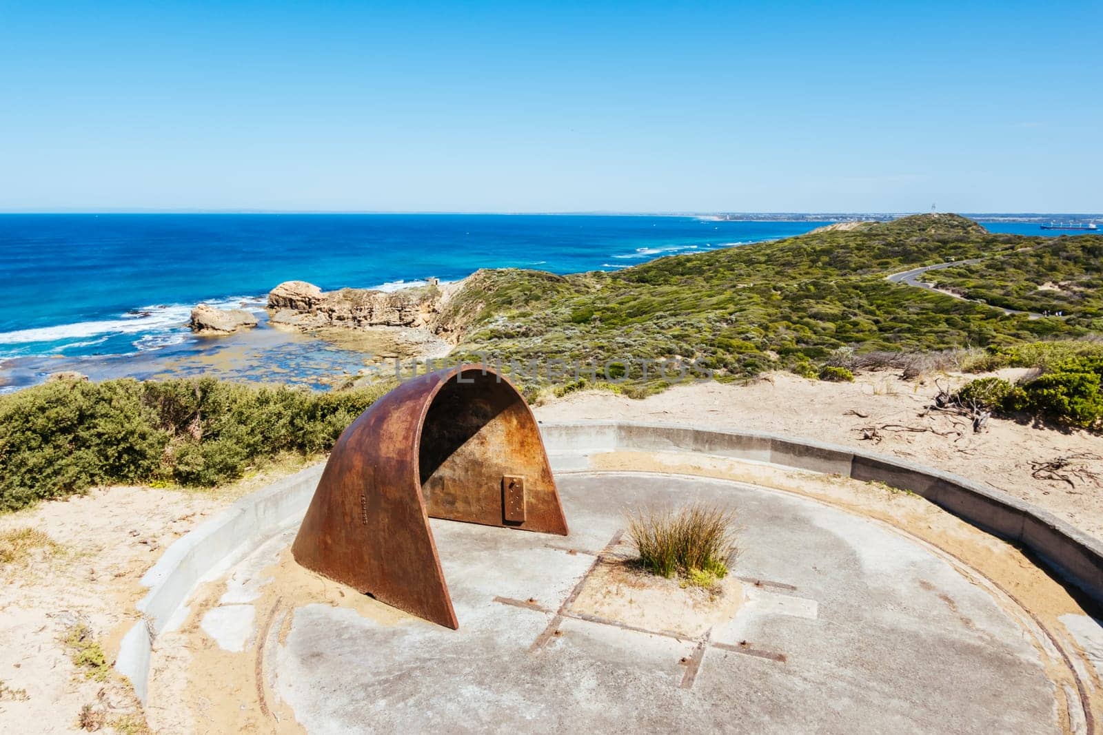 Cheviot Hill at Point Nepean and on a hot summer's day in Victoria, Australia