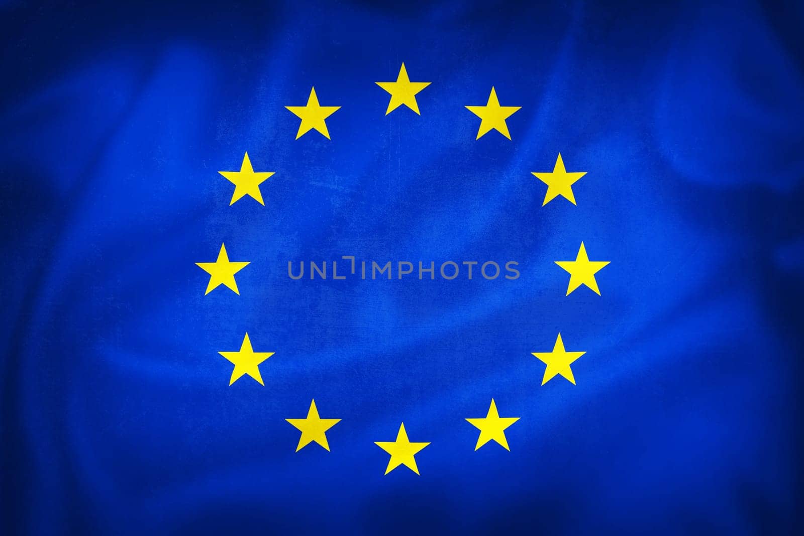 Grunge 3D illustration of European Union flag by xbrchx