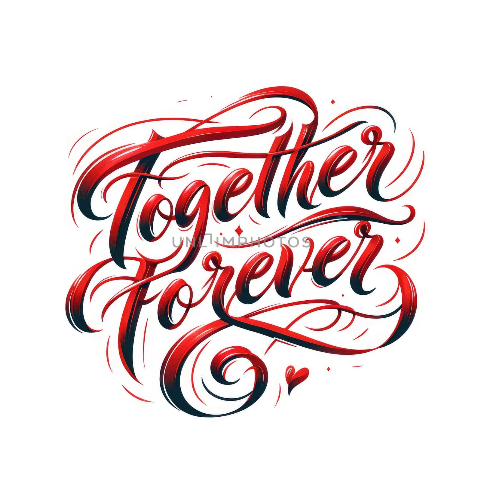 Valentines day quote in style of handwritten script typography
