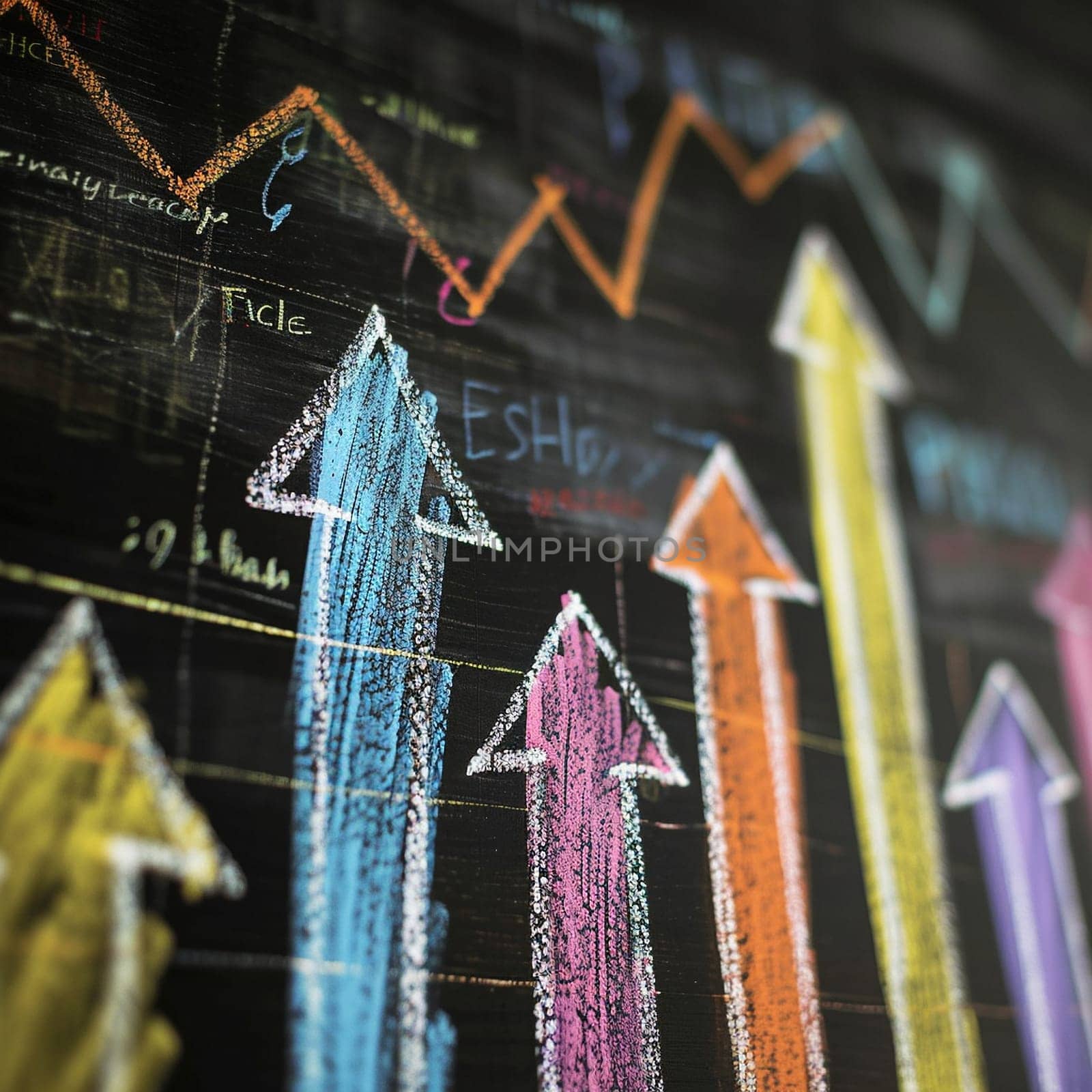 The arrow of the growing trend drawn on the board by NeuroSky