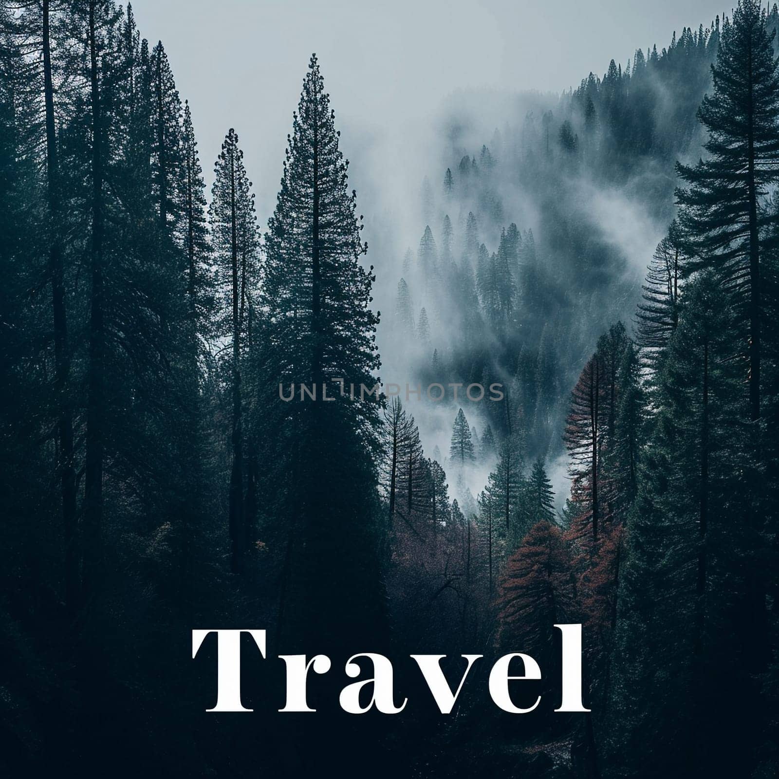 A beautiful travel logo with a forest by NeuroSky