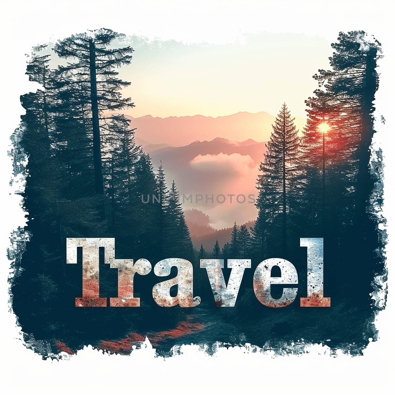 A beautiful travel logo with a forest by NeuroSky