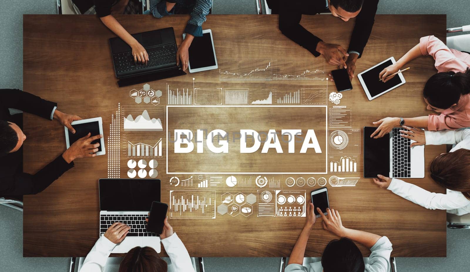 Big Data Technology for Business Finance Concept. uds by biancoblue