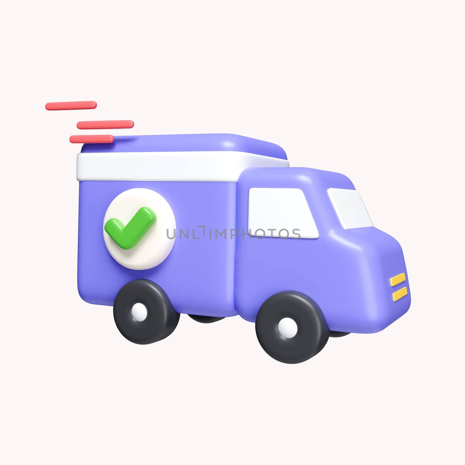 3d fast delivery concept. delivery success. quick delivery service. icon isolated on white background. 3d rendering illustration. Clipping path..